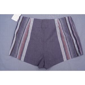 Free People Neuman Stripe Shorts Charcoal Combo Size 8 NWT (78.00)